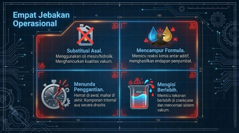 kesalahan umum memilih oli vacuum pump
